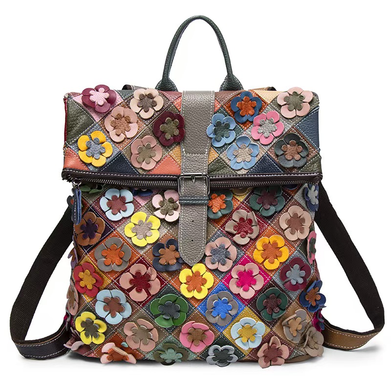 Genuine Leather Backpack - Винтажный женский рюкзак из натуральной кожи