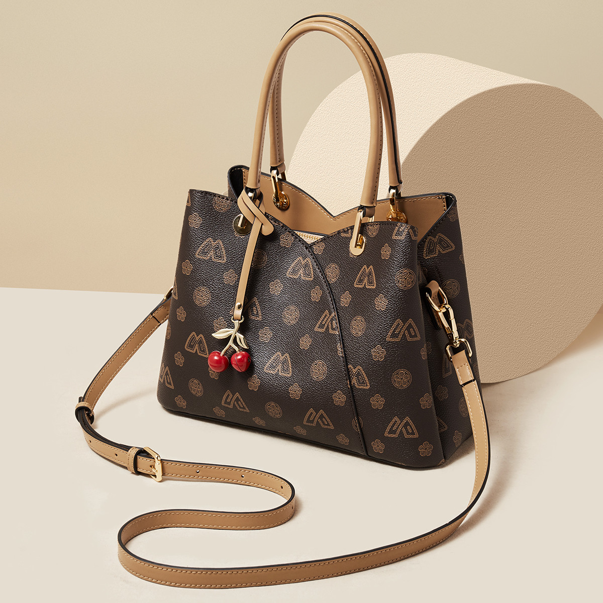 Tote Bag Leather Monogram - Женская сумка SAFIYA из ПВХ-кожи, винтажная