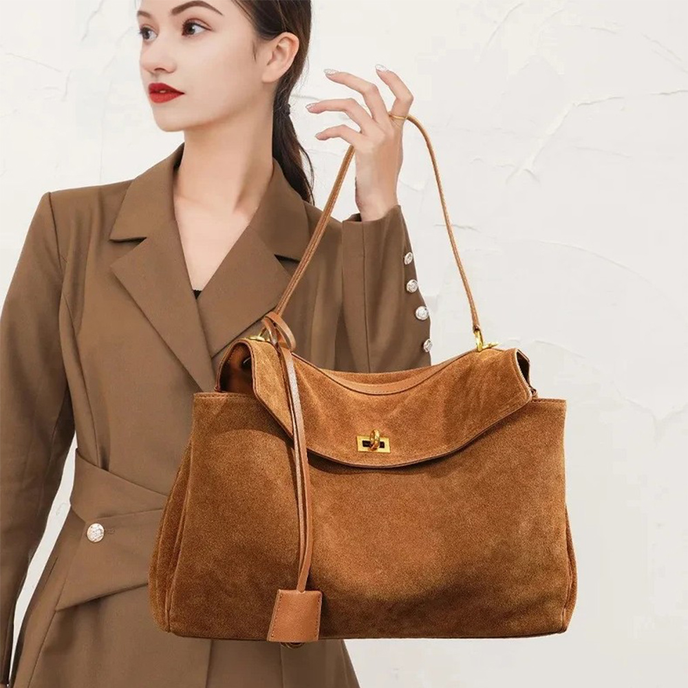 Luxury Bags Tote - Осенне-зимняя женская замшевая сумка из натуральной