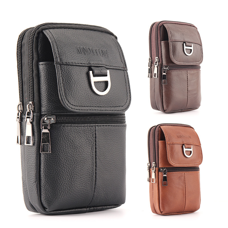 Genuine Leather Backpack - Мужская кожаная поясная сумка - вместительная