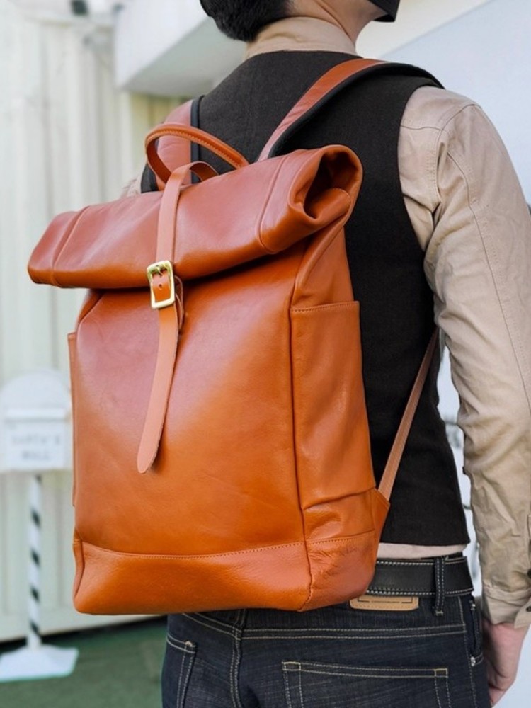 Мужской кожаный рюкзак большой – обзор и цена Genuine Leather Backpack