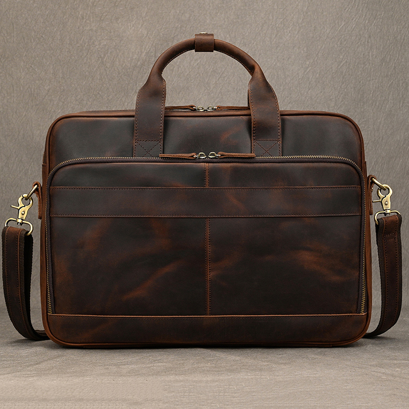 Мужской портфель Crazy Horse и – обзор и цена Laptop Bag Leather 15