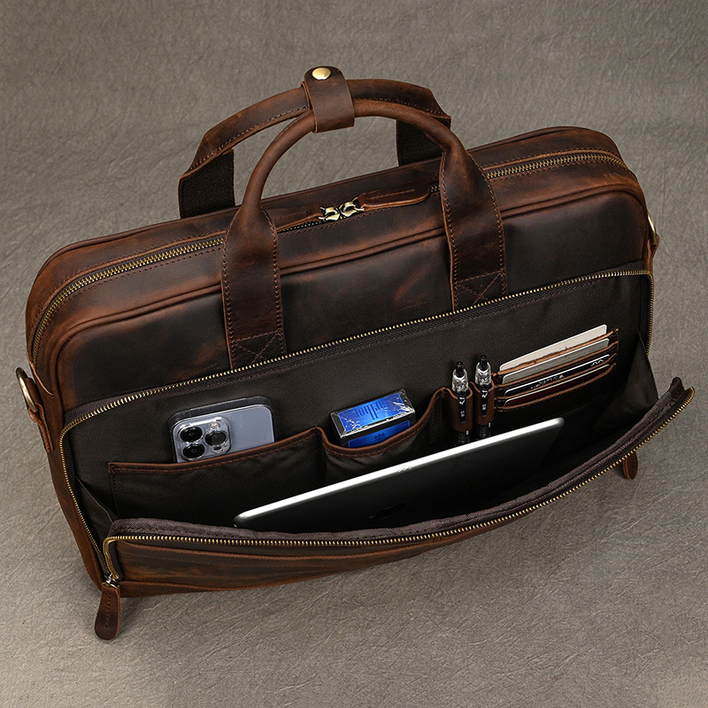 Мужской портфель Crazy Horse и – обзор и цена Laptop Bag Leather 15