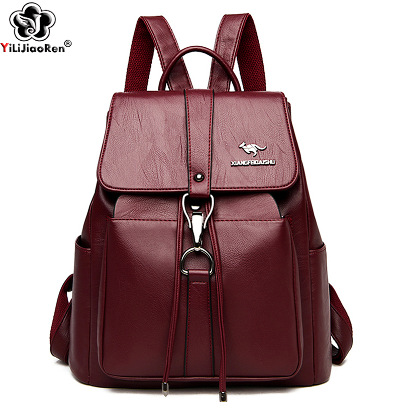 Рюкзак с защитой от кражи, жен – обзор и цена Genuine Leather Backpack