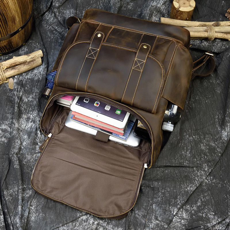 Вместительный винтажный кожаны – обзор и цена Laptop Bag Leather 15