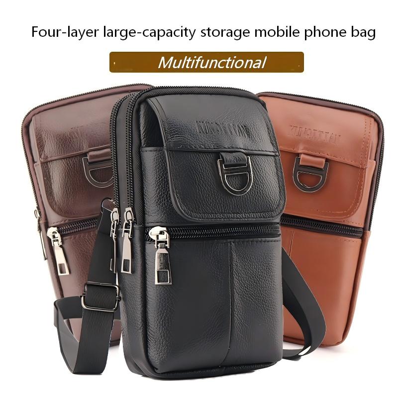 Мужская кожаная поясная сумка  – обзор и цена Genuine Leather Backpack